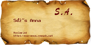 Sós Anna névjegykártya